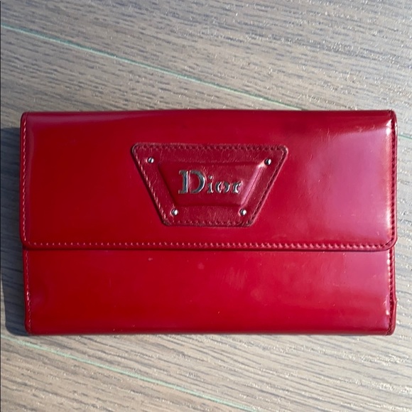 Christian Dior red leather wallet - Picture 2 of 6